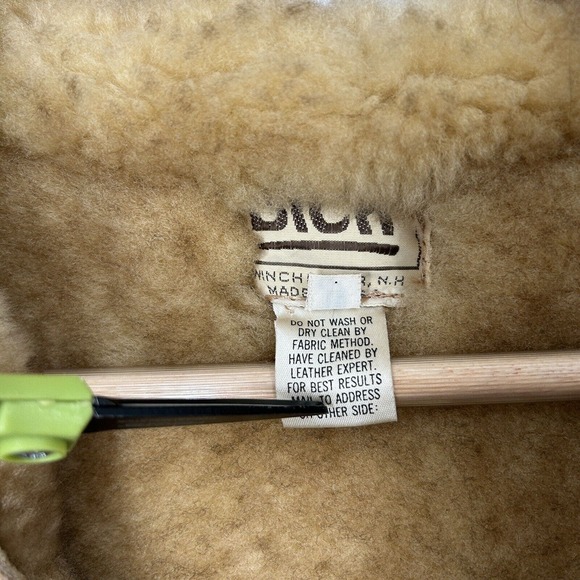 Vintage Genuine Shearling Sheepskin Leather Fur Hooded Coat Size 10 Penny Lane - Picture 4 of 8